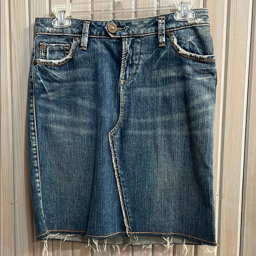 Silver Jeans Blue Knee-Length Pencil Skirt